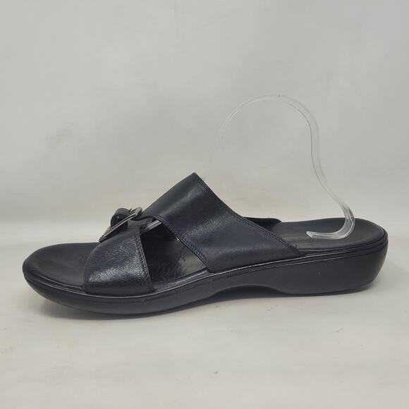 Bally Sandals Men US13 Black Leather Slides Buckle Slip On Comfort Italy Resort main image 11